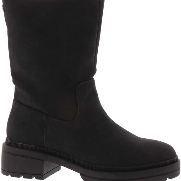 Rocket Dog Idea Black Boot Women's Size 7.5 Faux Fur Lining, Chunky Heel - Picture 1 of 9